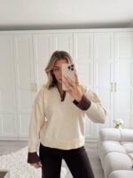 Light Beige -brown neck jeans - Image 3