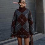 Fume caridi baklava patterned skirt sweater set