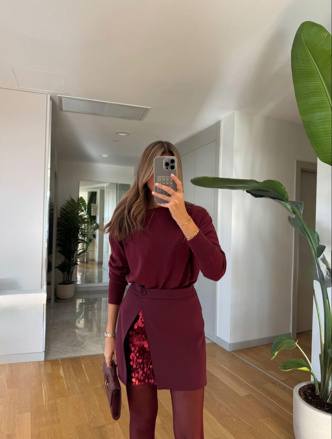 3c970bd1-2a35-4bf9-94b2-24de91002e64.jpeg Dilvin Wool Blended Basic Knitwear - Claret Red - Image 1