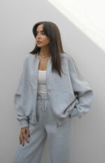 Light Grey Brendon Zippered Jacket Tracksuit Set - Image 3