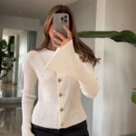 Spanish Sleeve Knitwear Cardigan - White