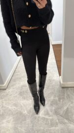 Gold Buttoned black Tights - Image 3