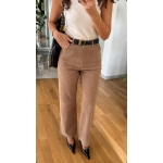Tosy High Waist Suede Pants -Beige - Image 2