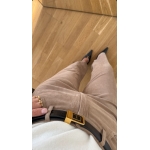 Tosy High Waist Suede Pants -Beige - Image 3