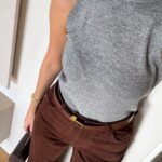 Sleeveless Turtleneck Knitwear - Grey