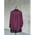 Luna satin shirt burgundy - Image 2