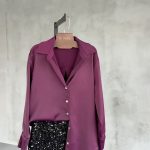 Luna satin shirt burgundy