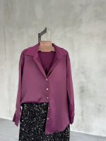 Luna satin shirt burgundy
