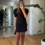 Watermelon Sleeve Pocket Dress – Black