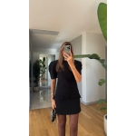 Watermelon Sleeve Pocket Dress – Black - Image 2