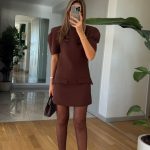 Watermelon Sleeve Pocket Dress – Brown