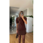 Watermelon Sleeve Pocket Dress – Brown - Image 2