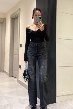 Black Vintage Premium Stone Jean - Image 2