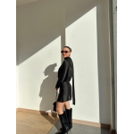 Long Sleeve Satin Tie Dress Black - Image 2