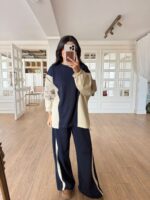 Parachute Fabric Detailed Waisted — Navy Blue