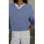 The pure V sweater —Blue - Image 3