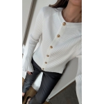Spanish Sleeve Knitwear Cardigan - White - Image 2