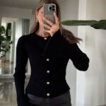 Spanish Sleeve Knitwear Cardigan - Black