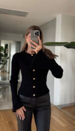 Spanish Sleeve Knitwear Cardigan - Black