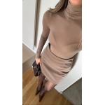 Turtleneck Cashmere Blouse - Camel - Image 2