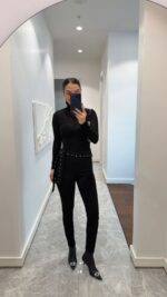 WAIST STONE PROCESSING DETAILED TIGHTS