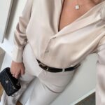 Regina Satin Shirt - Beige