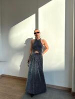 Halter Collar Stone Printed Dress