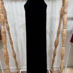 Open back long velvet dress