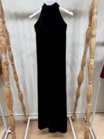 Open back long velvet dress