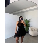 Black Velvet Lace Detailed Dress - Image 3