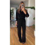 Stone Detailed Shirt Pants Set - Black - Image 2