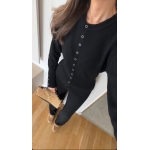 Eyelet Detail Knitwear Set - Black - Image 2
