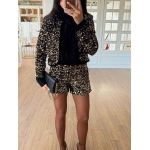 Midnight Sequin Blazer Set— Gold - Image 2