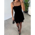 Black Velvet Lace Detailed Dress - Image 2
