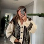 Zr sweater olive green and beige