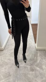 WAIST STONE PROCESSING DETAILED TIGHTS - Image 2