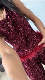 The Zr sequin set - Burgundy - Image 2