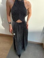 Halter Collar Stone Printed Dress - Image 3