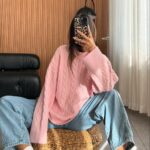 Braided everyday knit — Baby Pink