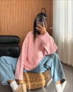 Braided everyday knit — Baby Pink