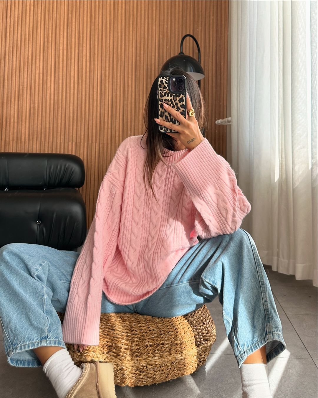 053725f4-00a1-4019-a9d8-f711164384d7 Braided everyday knit — Baby Pink - Image 1