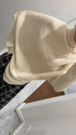 Ecru Textured Knit Sweater - Image 3