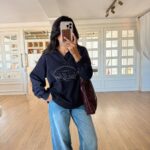 Navy Blue New York Graphic Sweatshirt