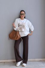 Brown Wide Leg Pants - Image 3