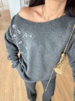Embellished Dark Grey Sweater - Image 5