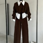Knit set brown