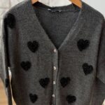 Black Heart Detail Cardigan