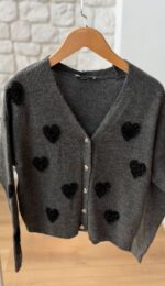 Black Heart Detail Cardigan