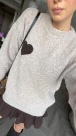 Beige Heart Sweater - Image 4