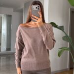 Beige Off Shoulder Sweater